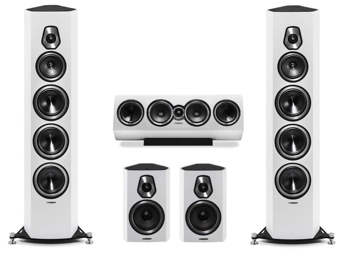 Sonus Faber Sonetto system 5.0 zestaw kolumn do kina domowego white front